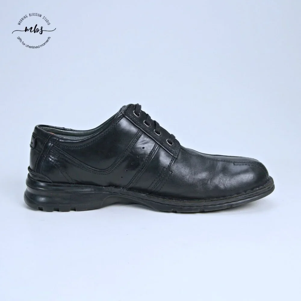 Clarks Mens‎ Touareg Vibe Leather Lace Up Oxfords Black Men 12